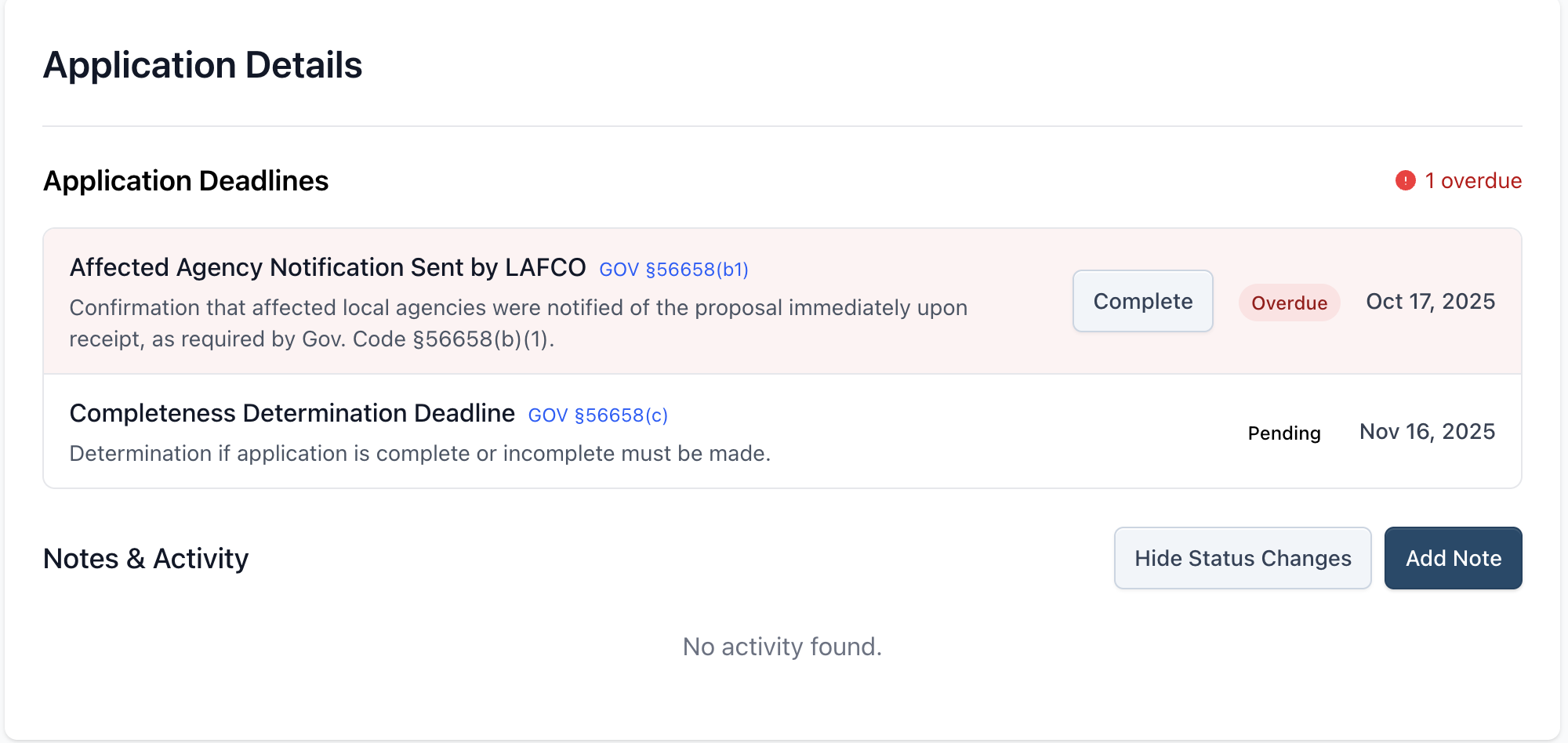 CKH Deadline Tracking