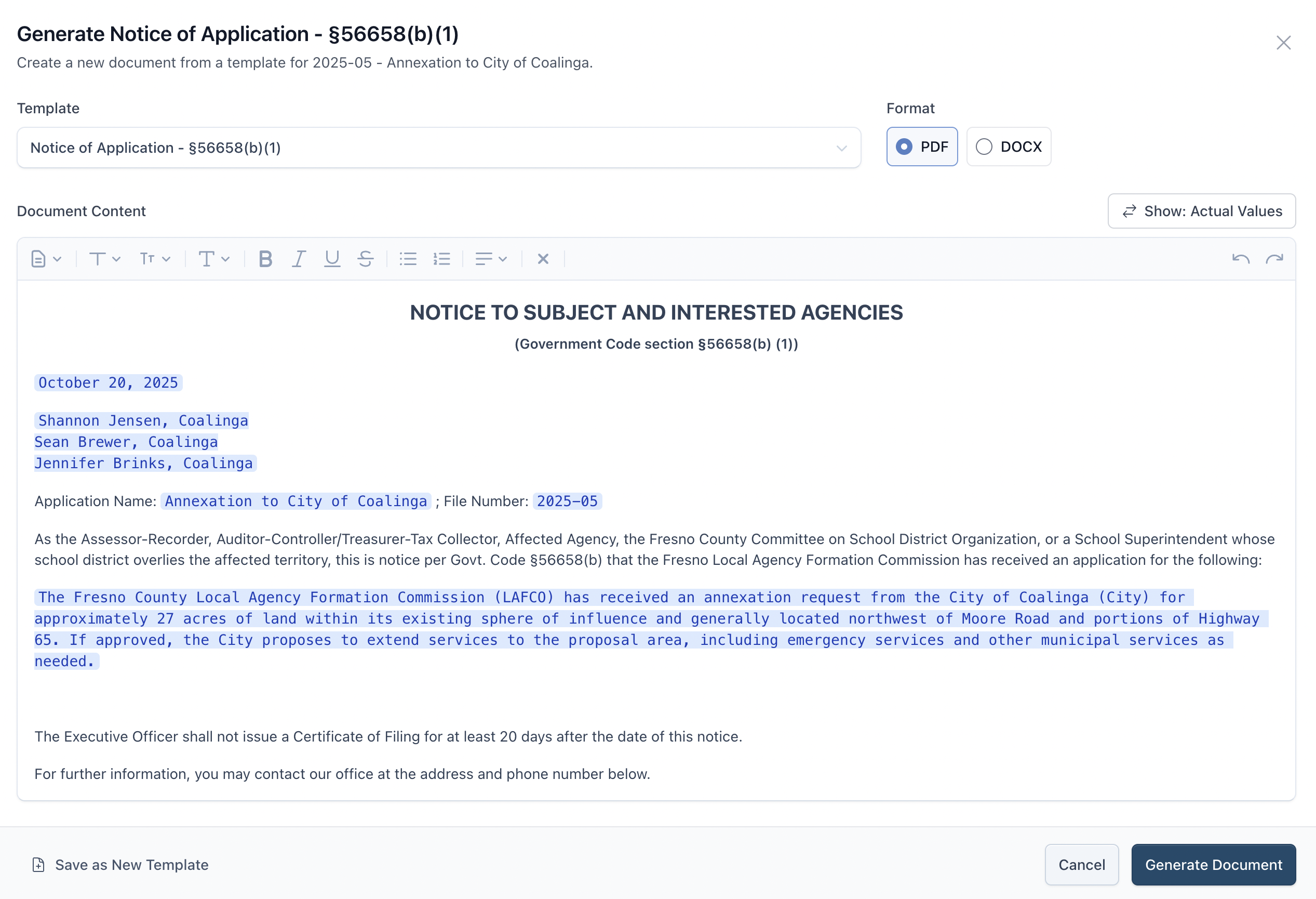 Lightning-Fast Notice Generation